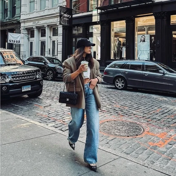 The Frankie Shop oversized wool blazer brown mushroom taupe - Picture 4 of 12